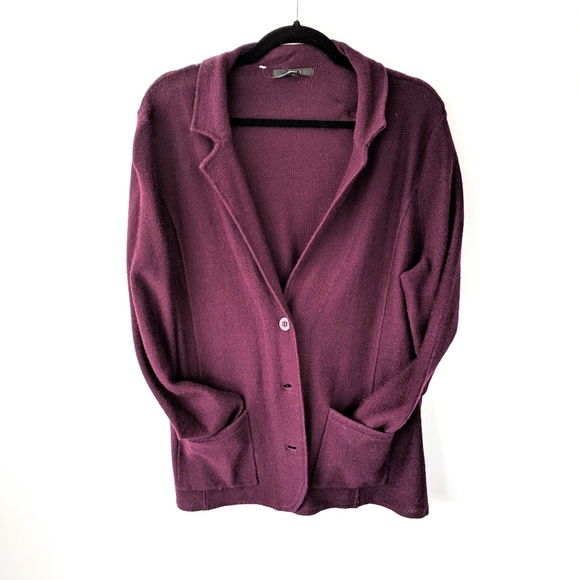 Collared Maroon Cardigan - Picture 1 of 3